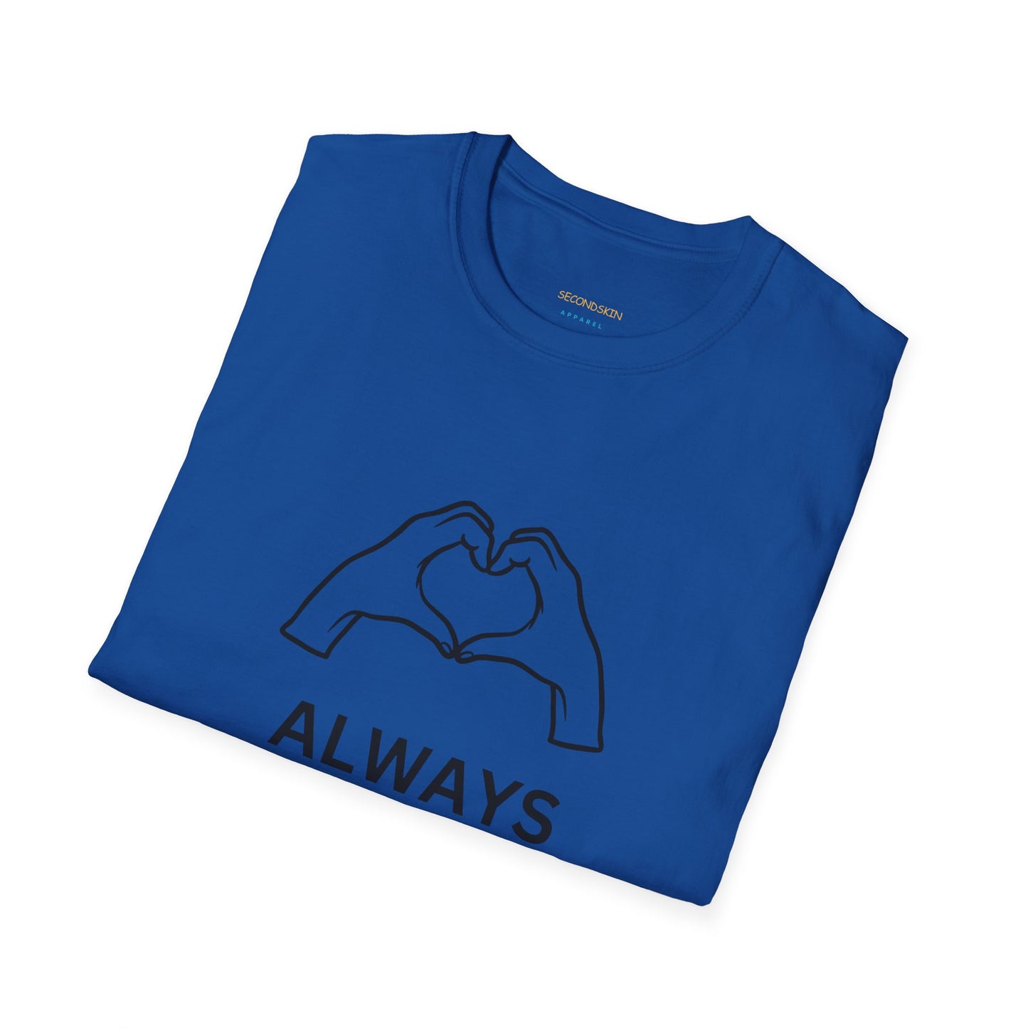 Blue Unisex cotton Softstyle Couple blue T-Shirt for men and women