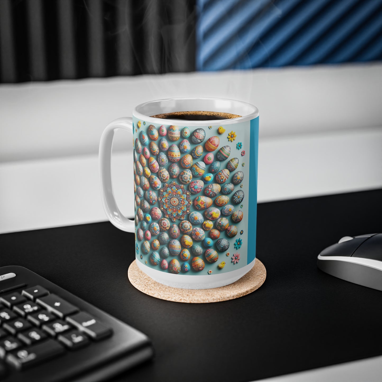 Colorful Easter Egg Ceramic Coffee Cup - 11oz & 15oz