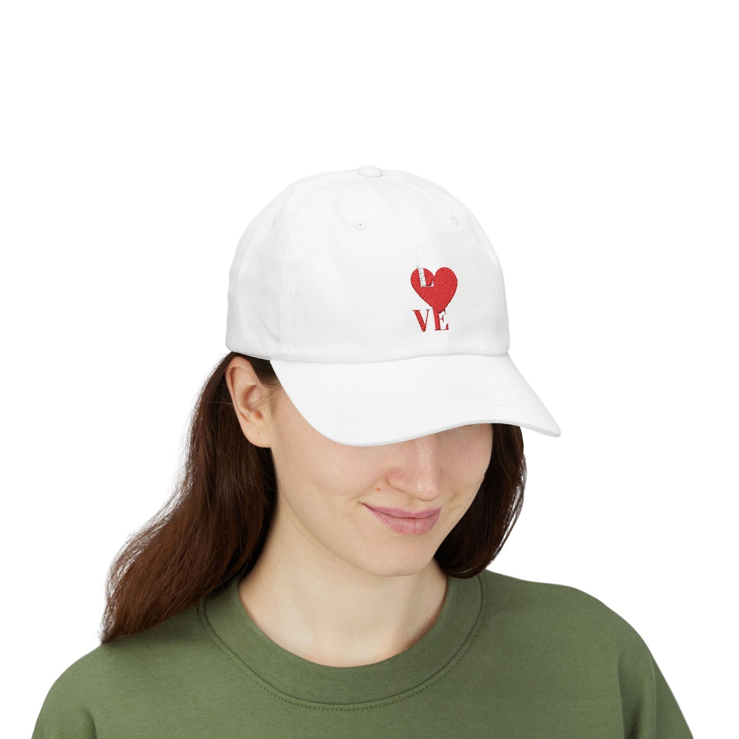 Casual White Cap with Heart Design