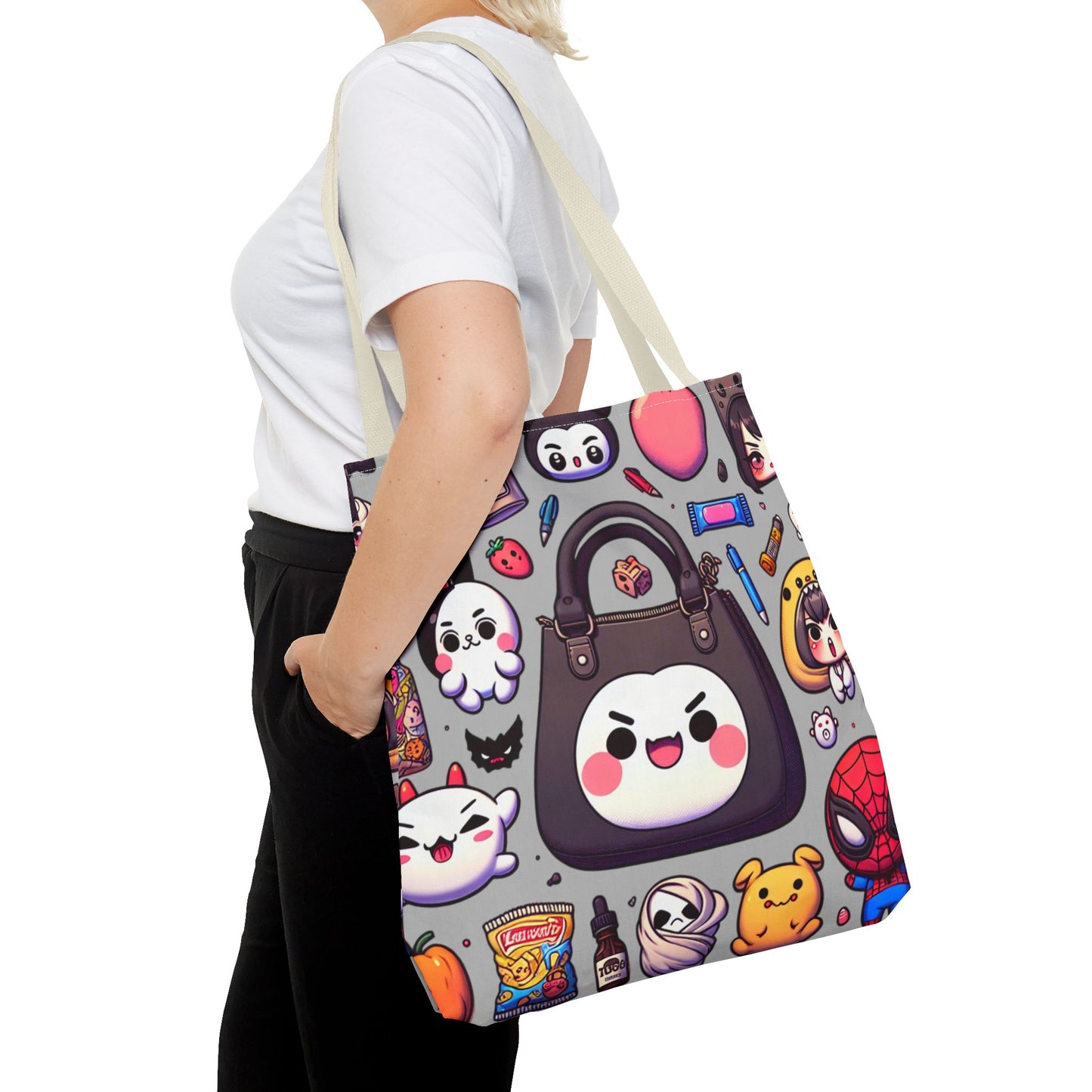 Cute Kawaii Tote Bag with Whimsical Characters - Perfect for Everyday Use and Gifts