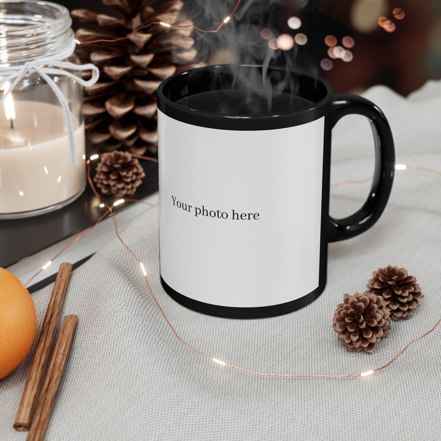 Personalized Black Mug - Create Your Photo Design (11oz & 15oz)
