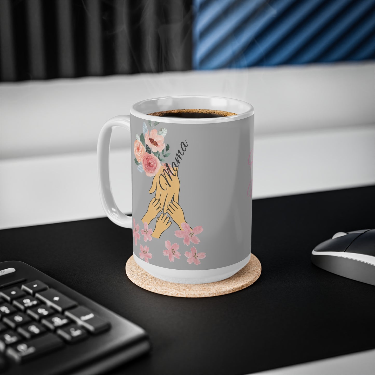 Personalized Mama Mug - Happy Mother's Day Gift - Floral Ceramic Coffee Cup