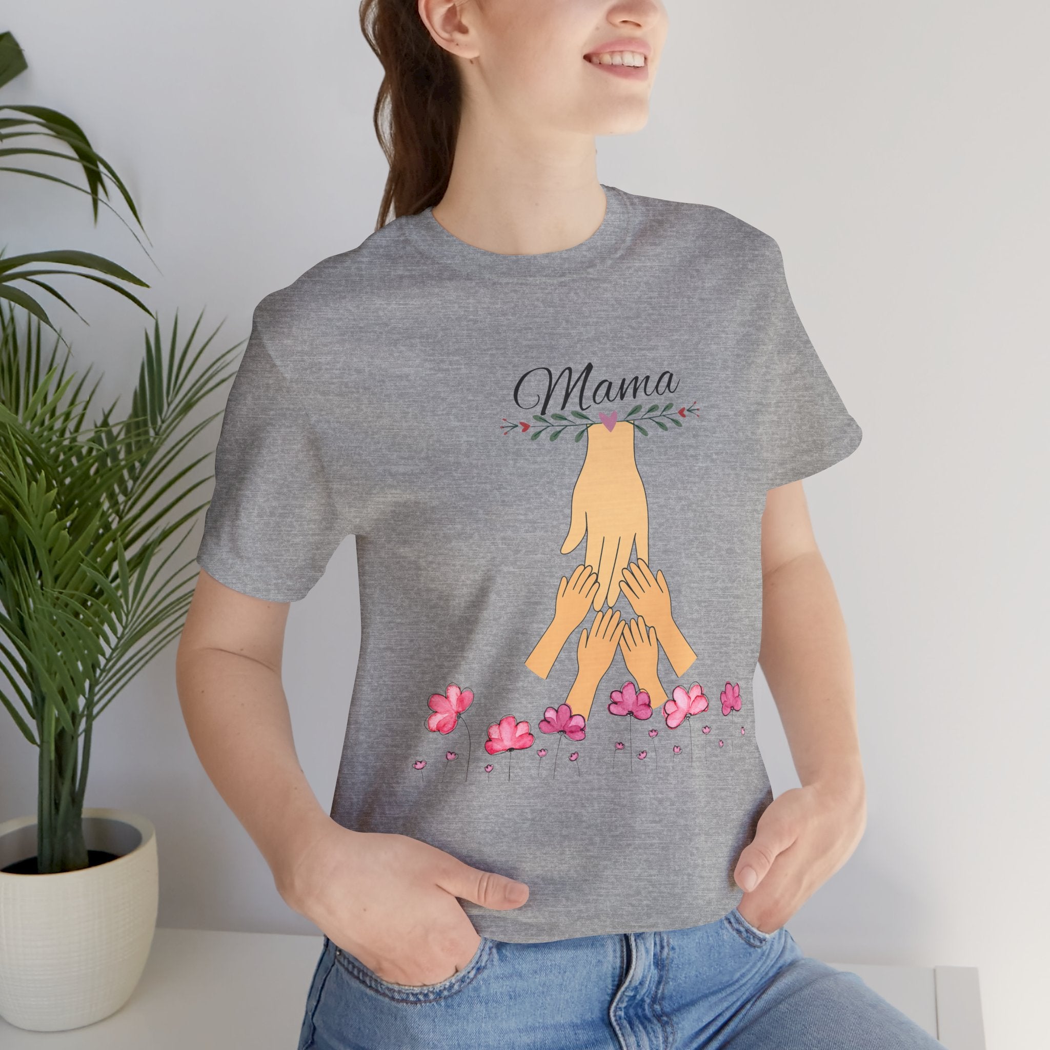 Mama Hands Unisex Custom  Tee - Perfect Gift for Mother's Day & Family Celebrations