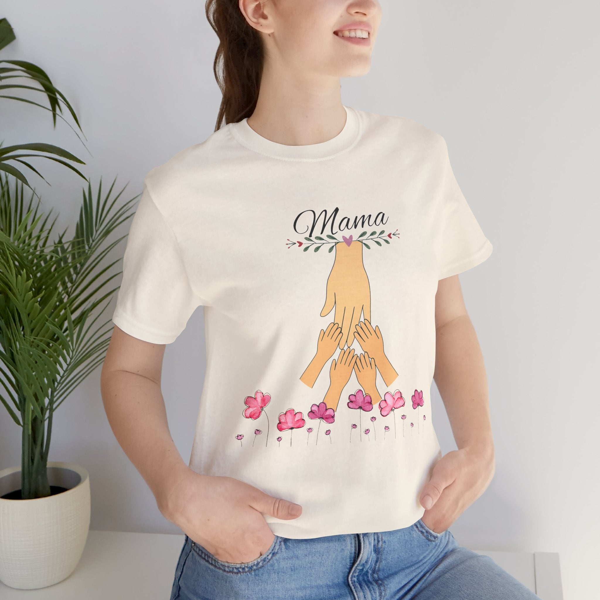 Mama Hands Unisex Custom  Tee - Perfect Gift for Mother's Day & Family Celebrations